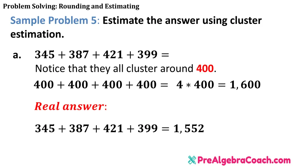 problem solving rounding and estimating sample 17