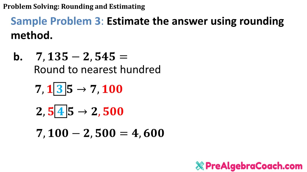 problem solving rounding and estimating sample 3