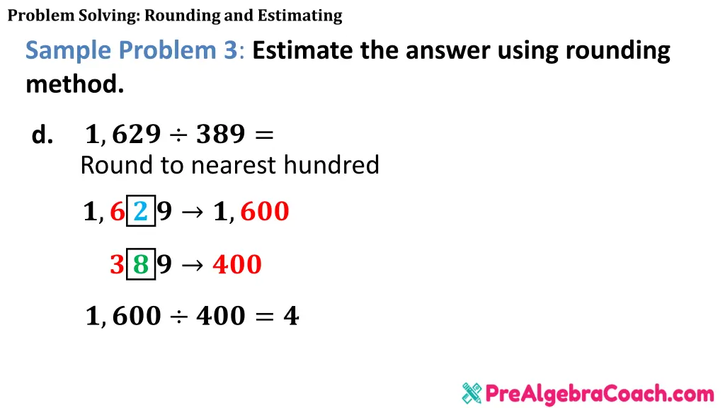 problem solving rounding and estimating sample 7