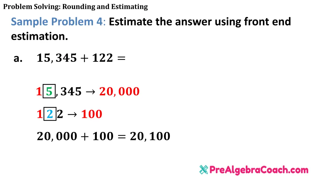 problem solving rounding and estimating sample 9