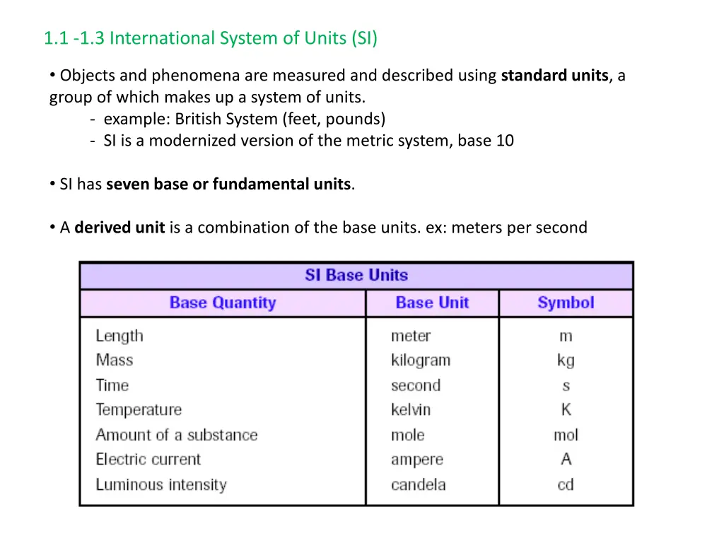 1 1 1 3 international system of units si