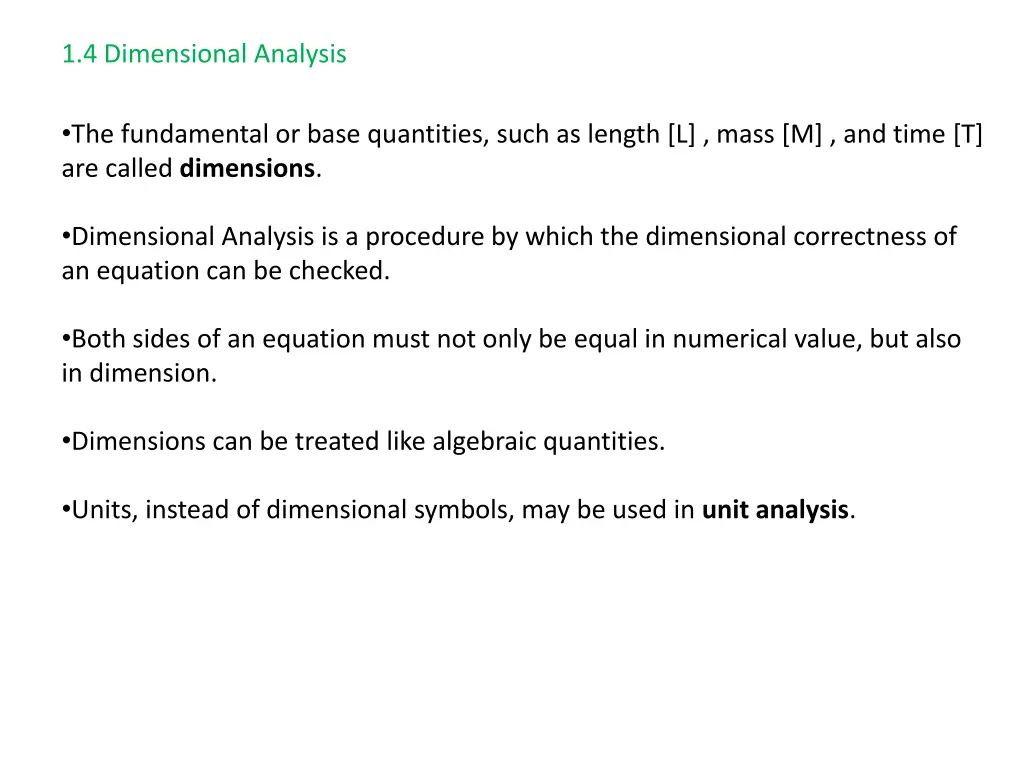 1 4 dimensional analysis