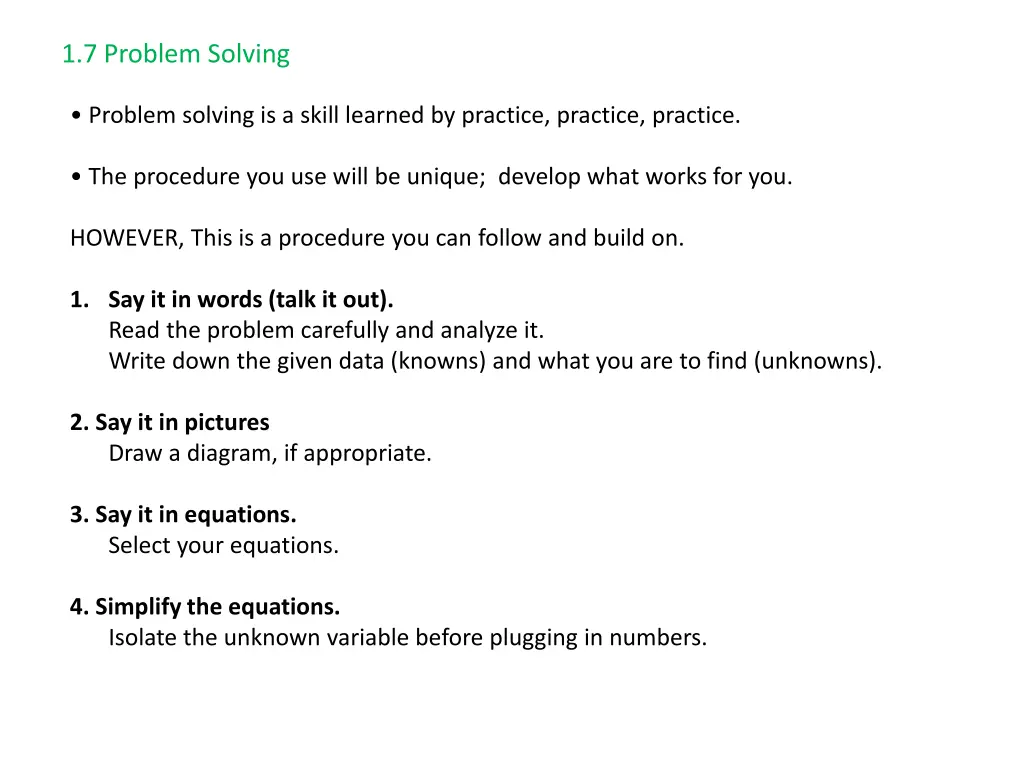 1 7 problem solving