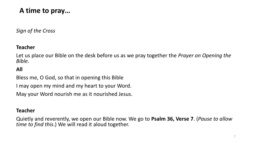 a time to pray