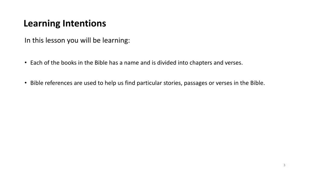 learning intentions