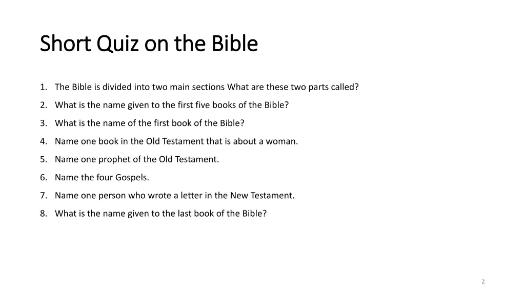 short quiz on the bible short quiz on the bible