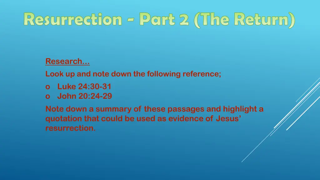 resurrection part 2 the return