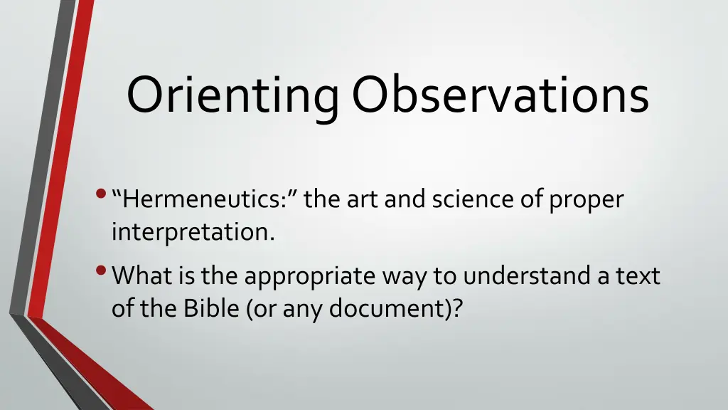 orienting observations
