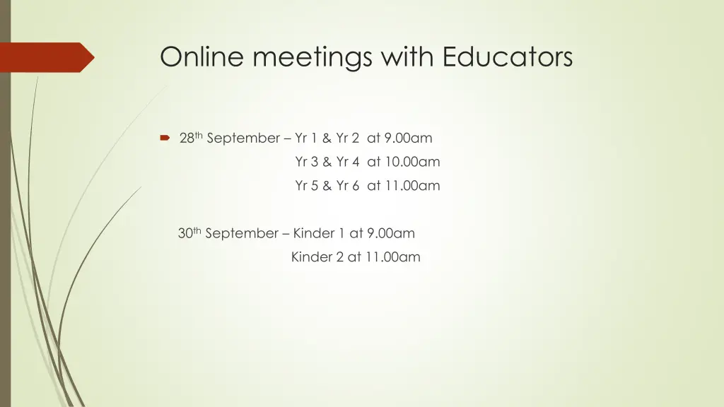 online meetings with educators