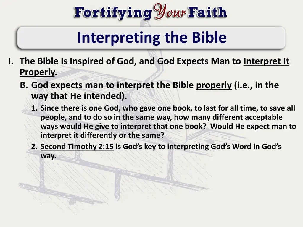 interpreting the bible 1