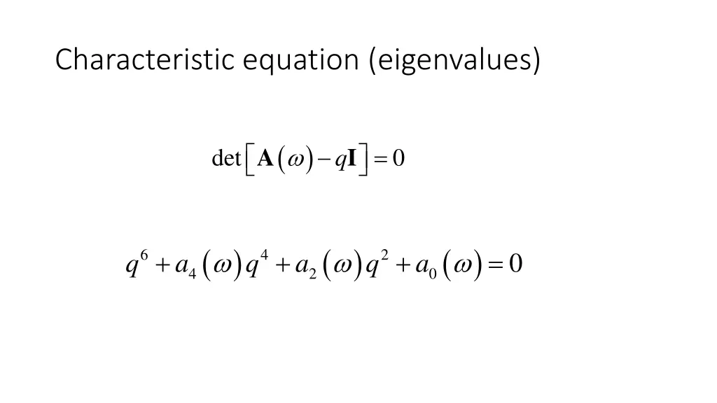characteristic equation eigenvalues