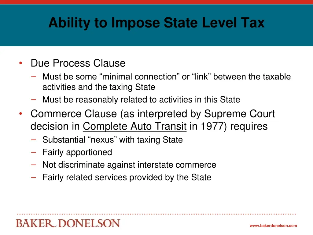ability to impose state level tax 1