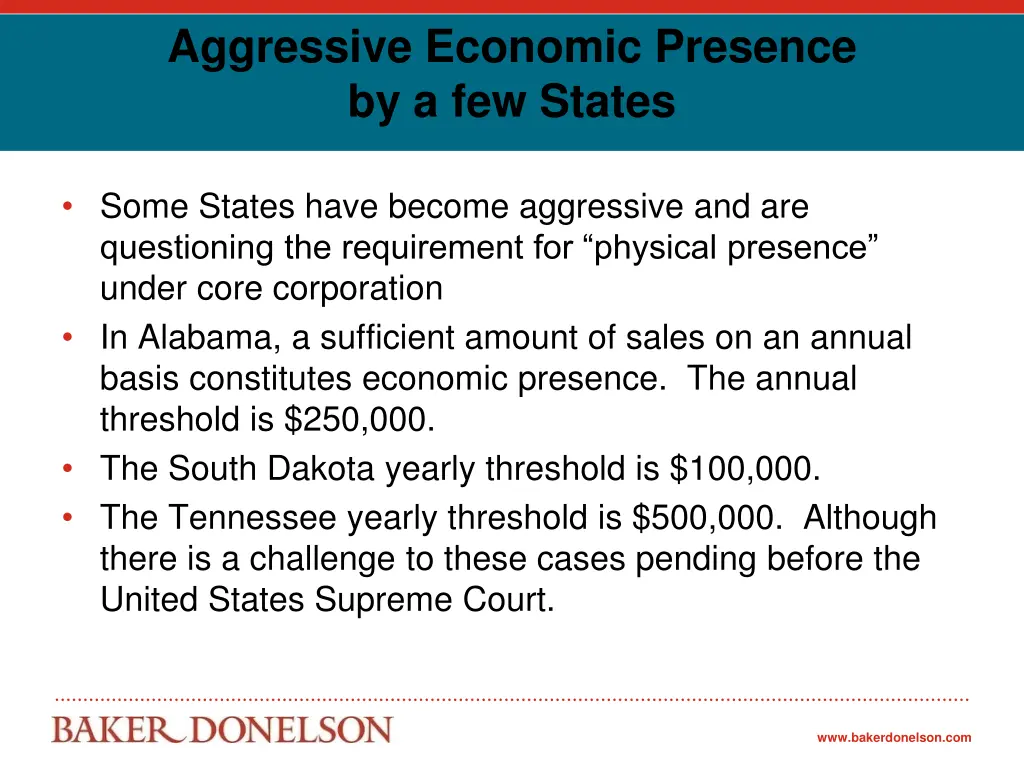 aggressive economic presence by a few states
