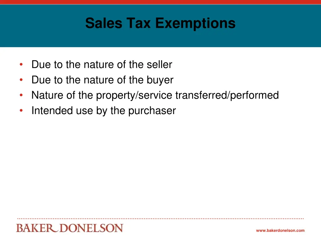 sales tax exemptions