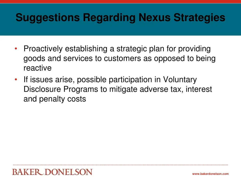 suggestions regarding nexus strategies 1