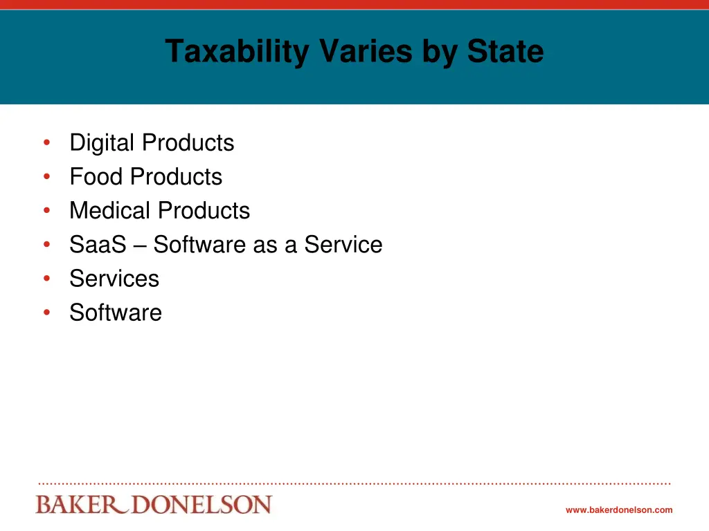 taxability varies by state