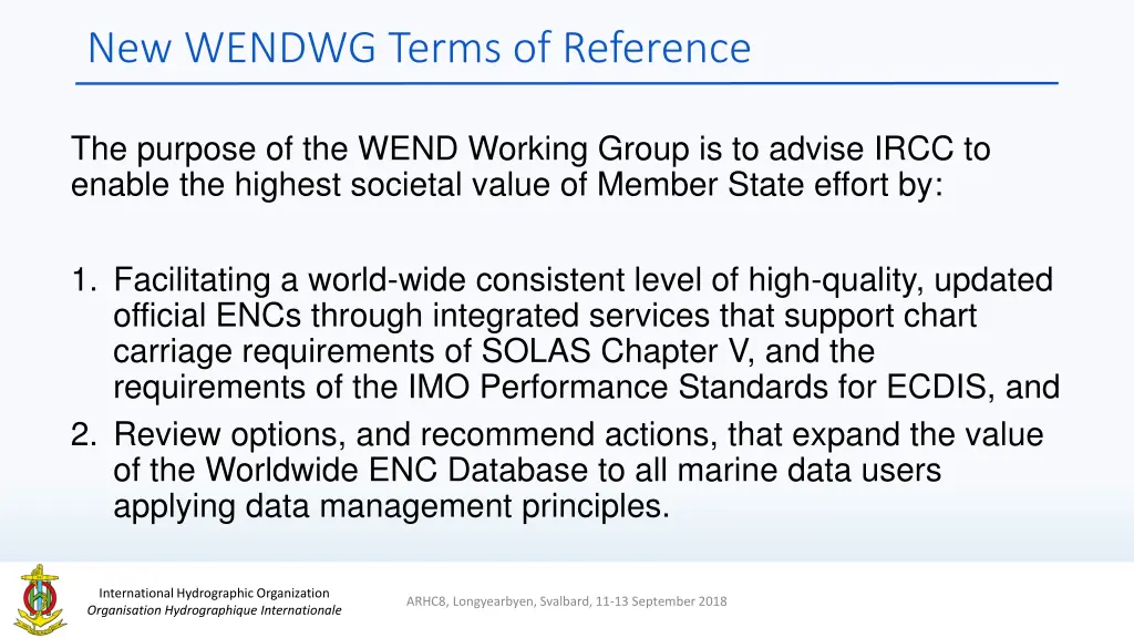 new wendwg terms of reference