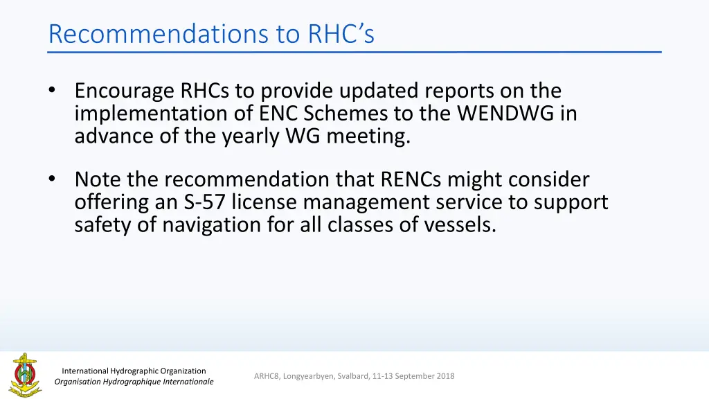 recommendations to rhc s 1