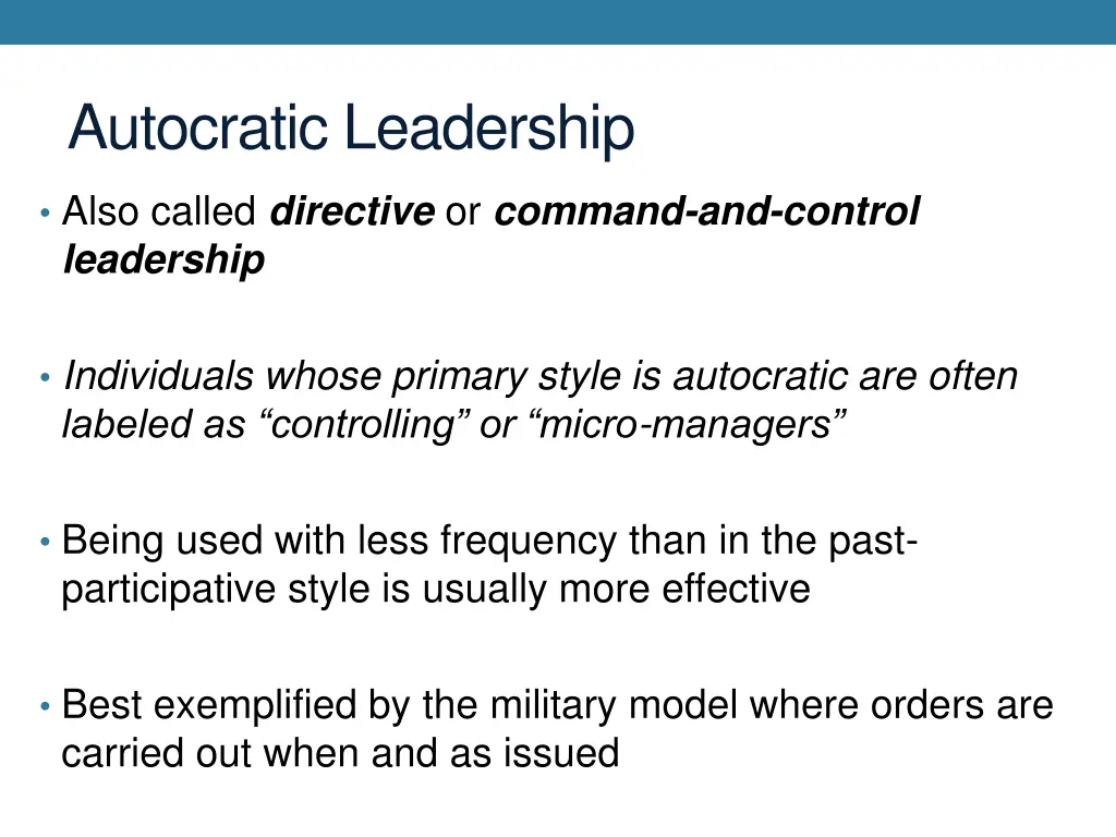 autocratic leadership