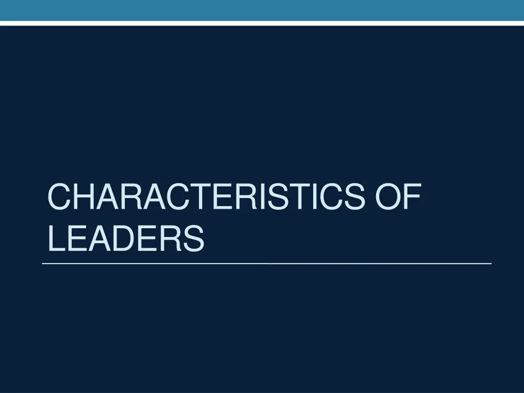 characteristics of leaders