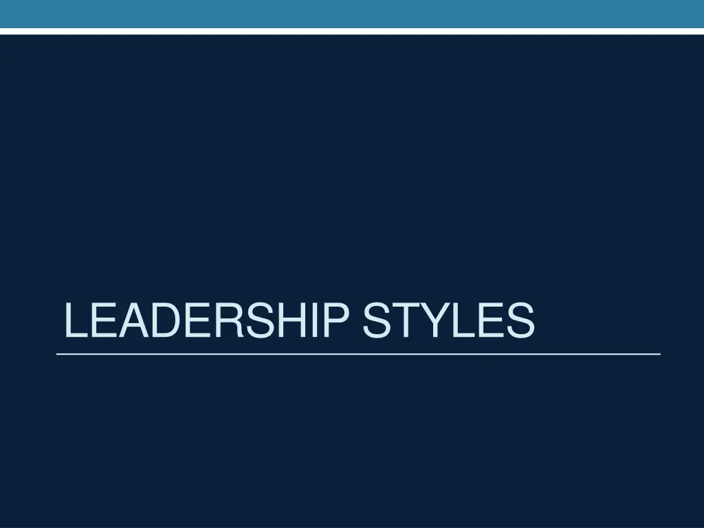 leadership styles