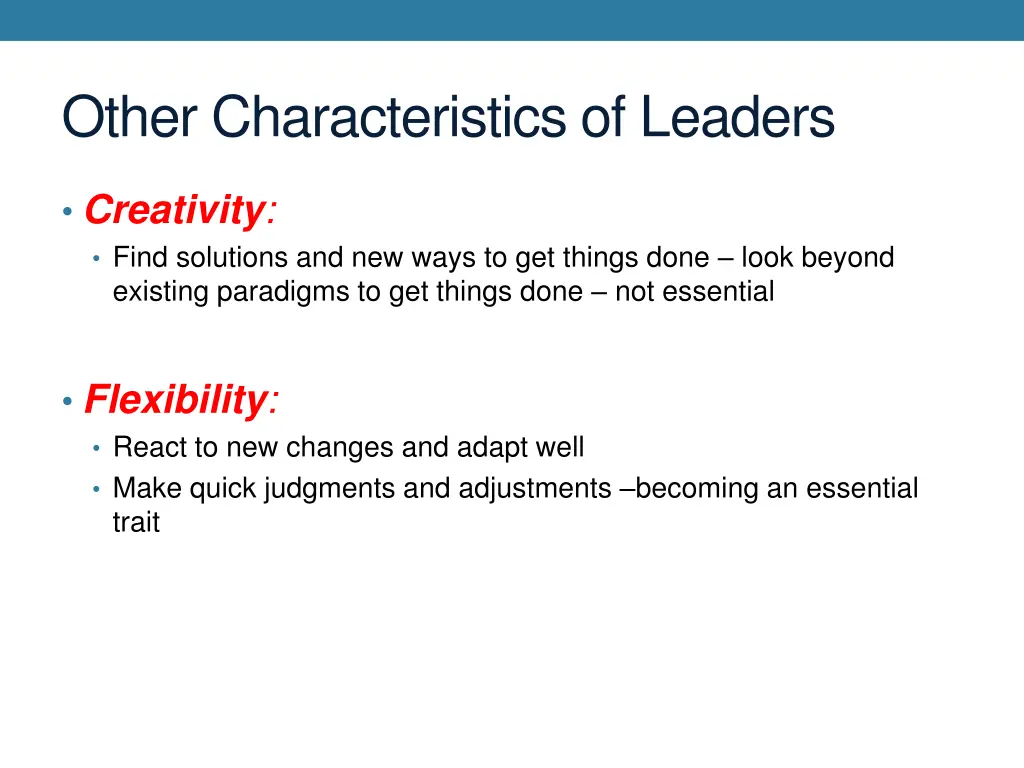 other characteristics of leaders 1