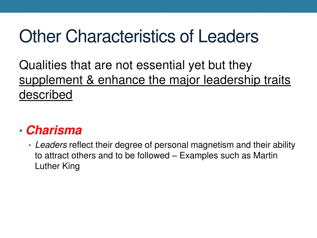 other characteristics of leaders