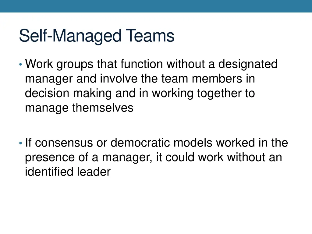 self managed teams