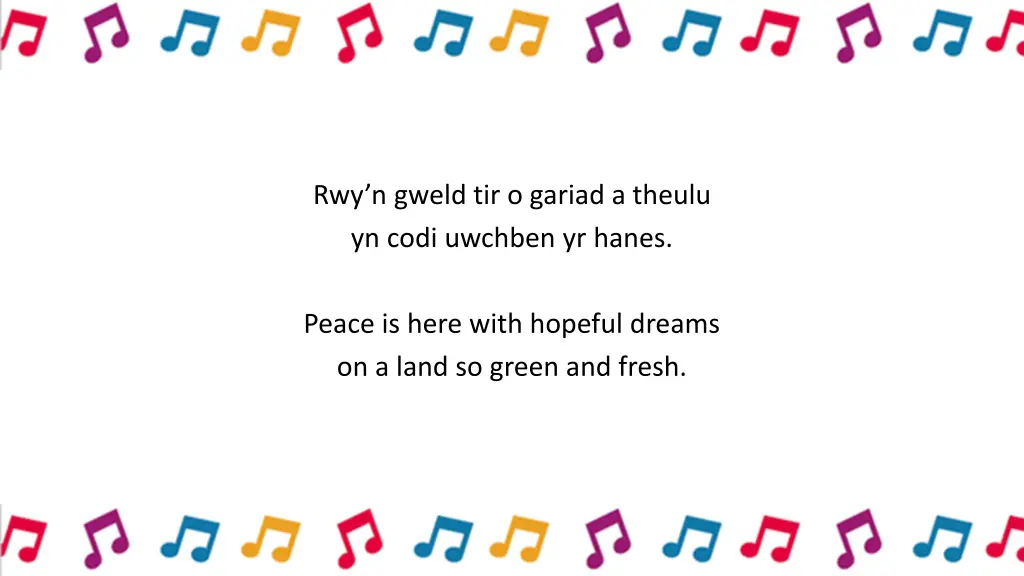rwy n gweld tir o gariad a theulu yn codi uwchben