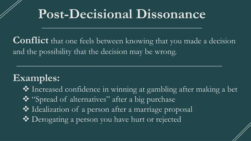 post decisional dissonance