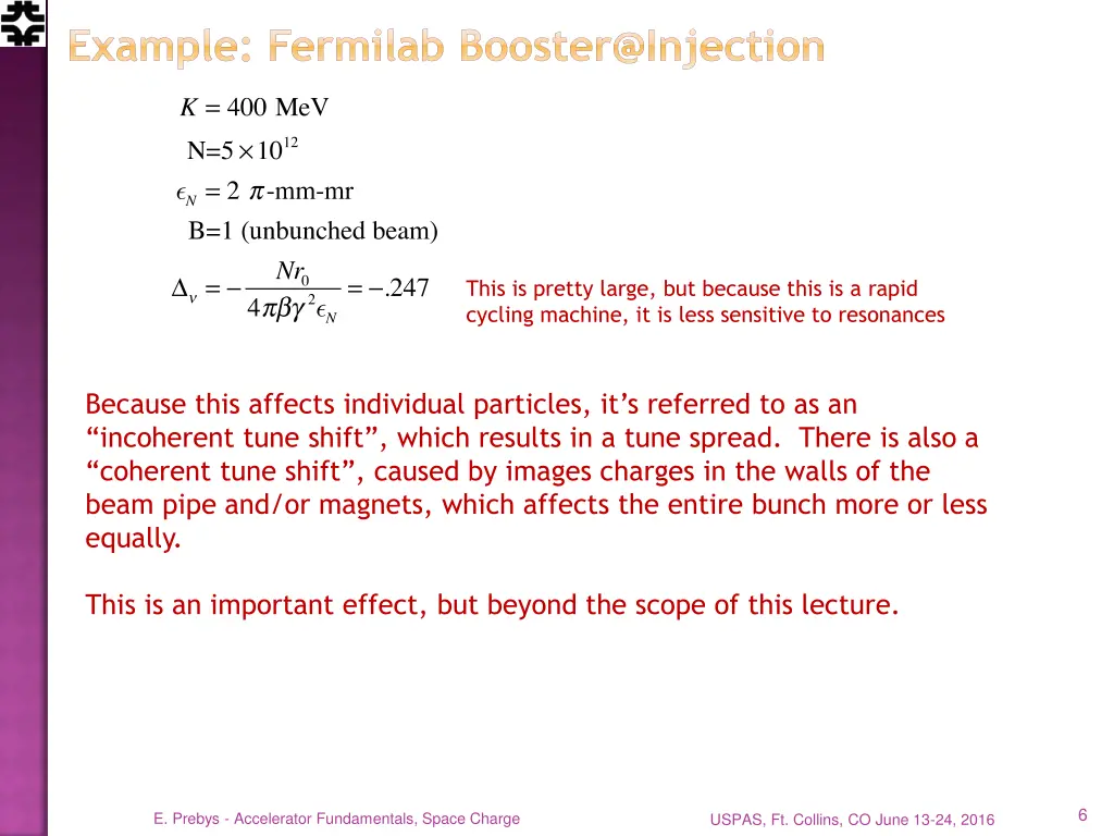 example fermilab booster@injection