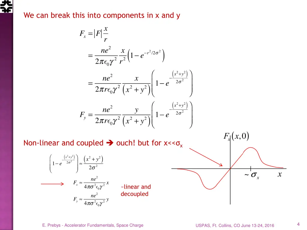we can break this into components in x and y