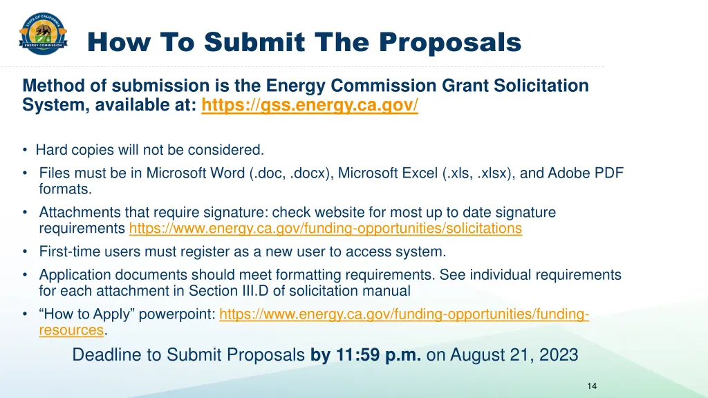 how to submit the proposals