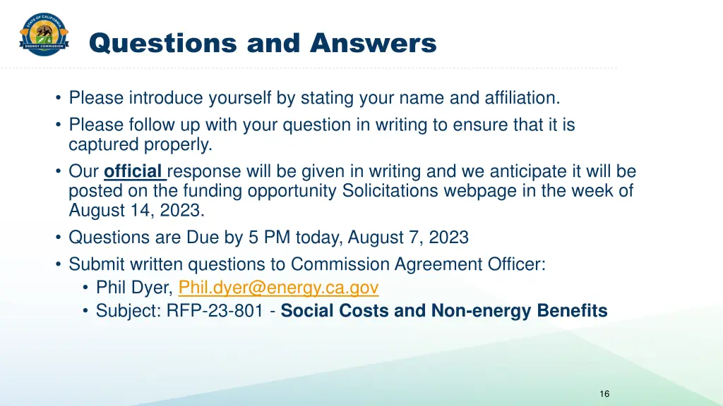questions and answers