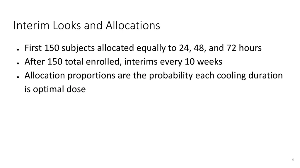 interim looks and allocations