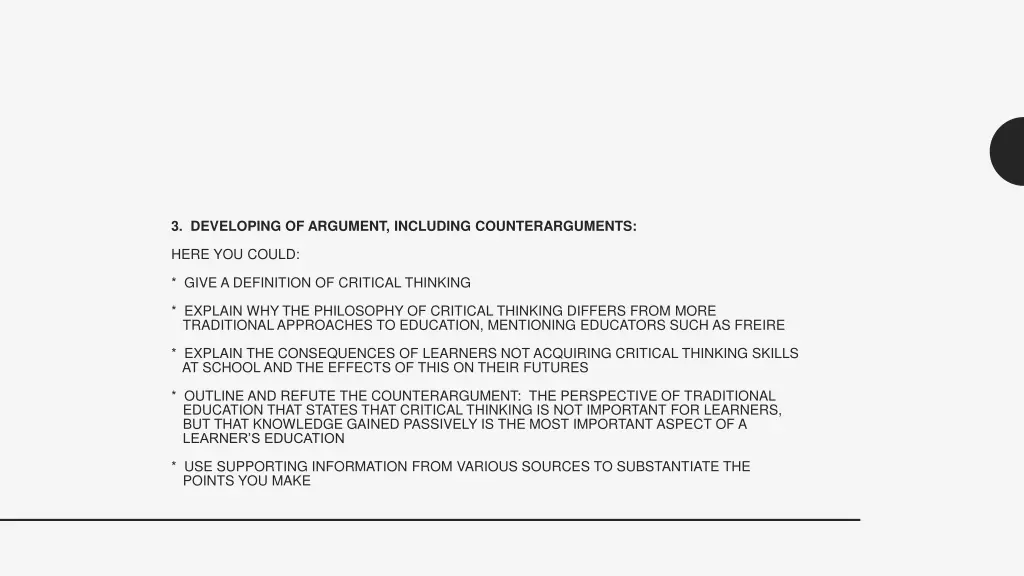 3 developing of argument including