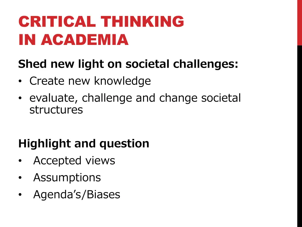 critical thinking in academia