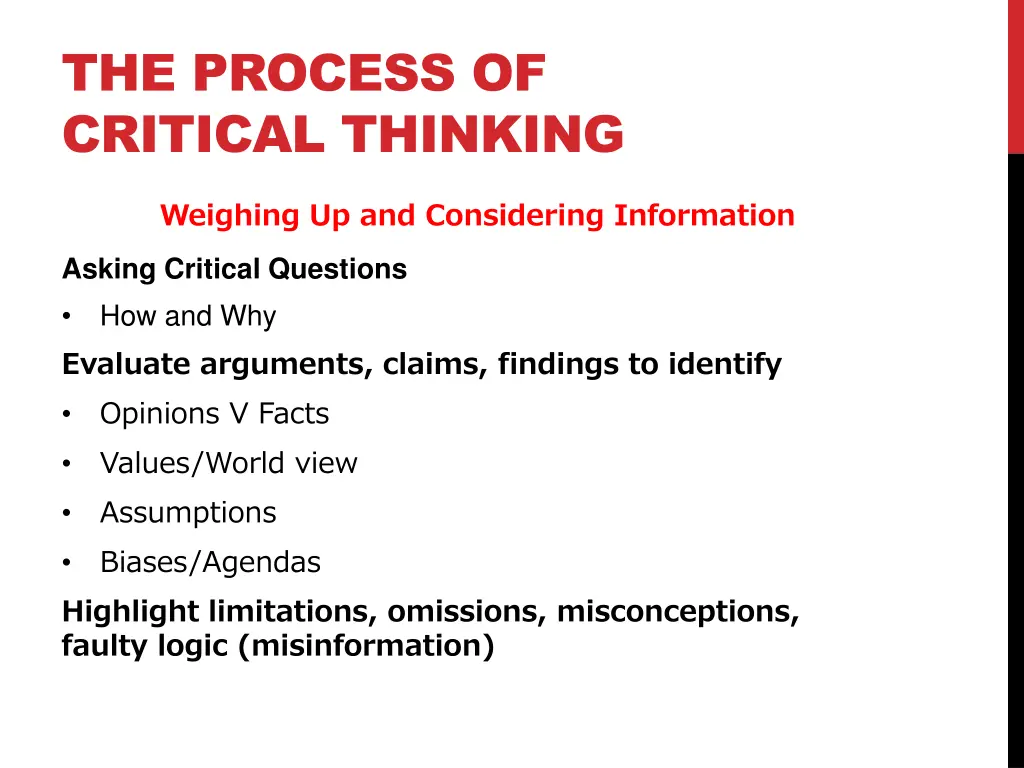 the process of critical thinking