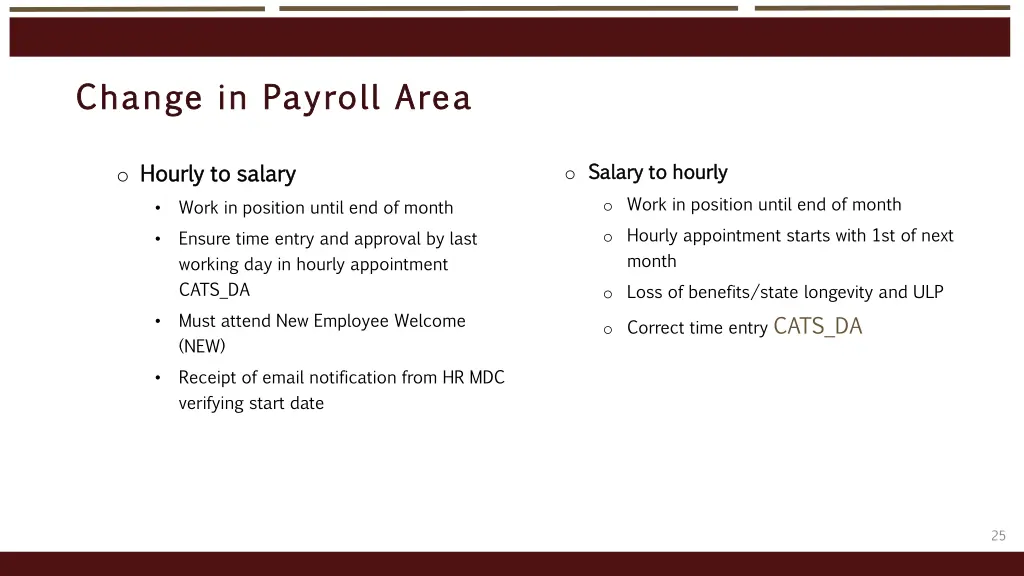 change in payroll area change in payroll area