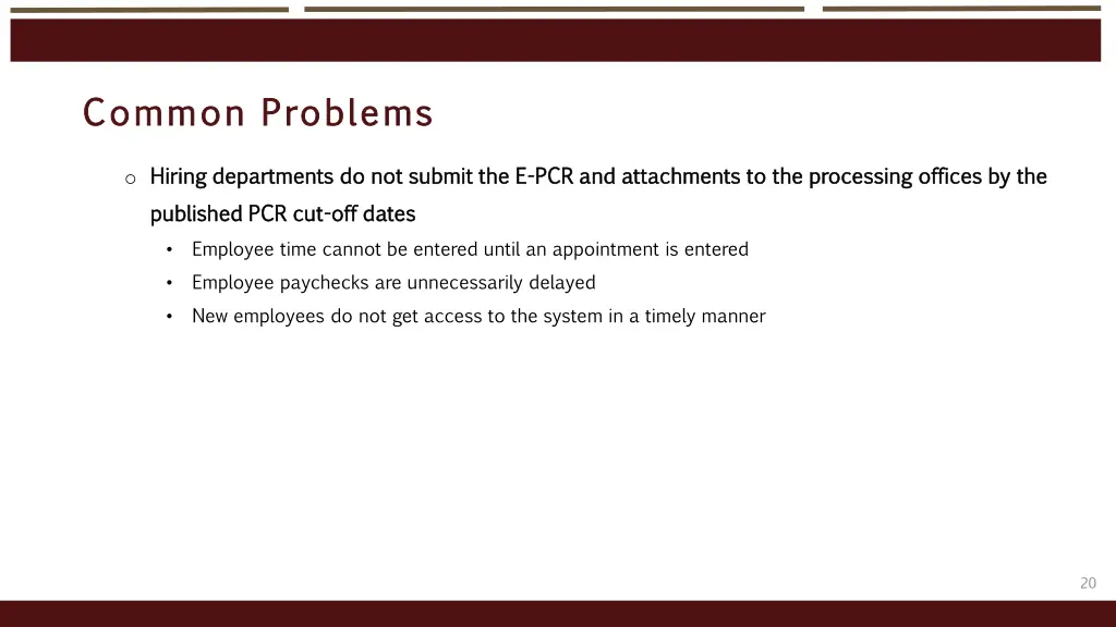 common problems common problems o hiring
