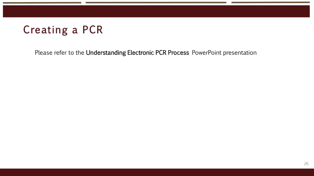 creating a pcr creating a pcr please refer