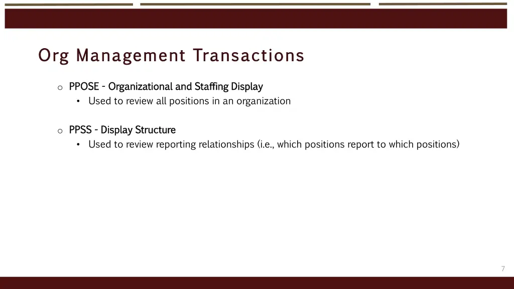 org management transactions org management