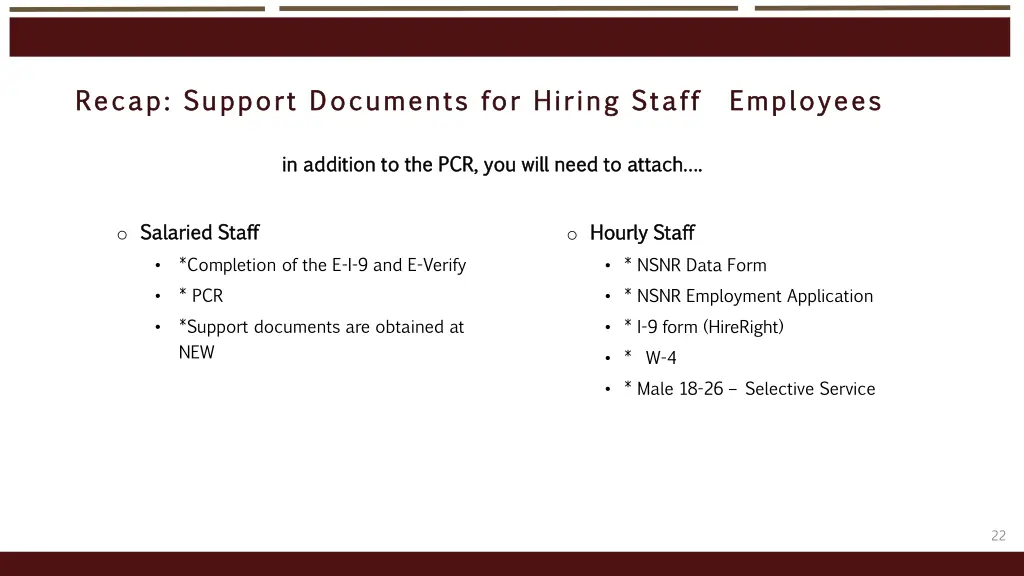 recap support recap support documents for hiring