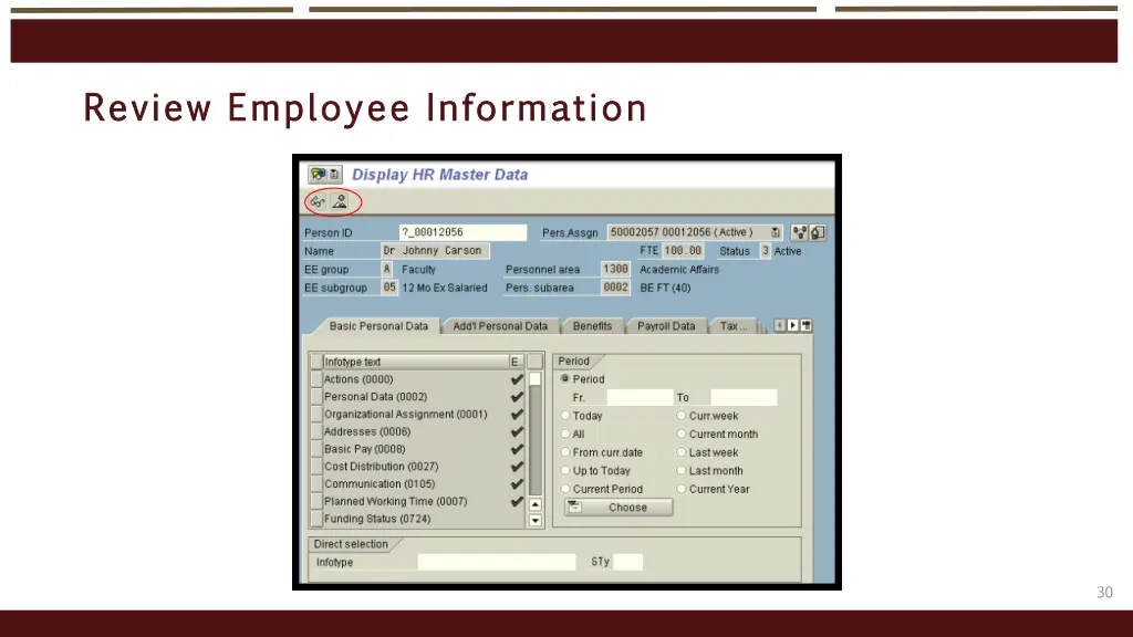 review employee information review employee