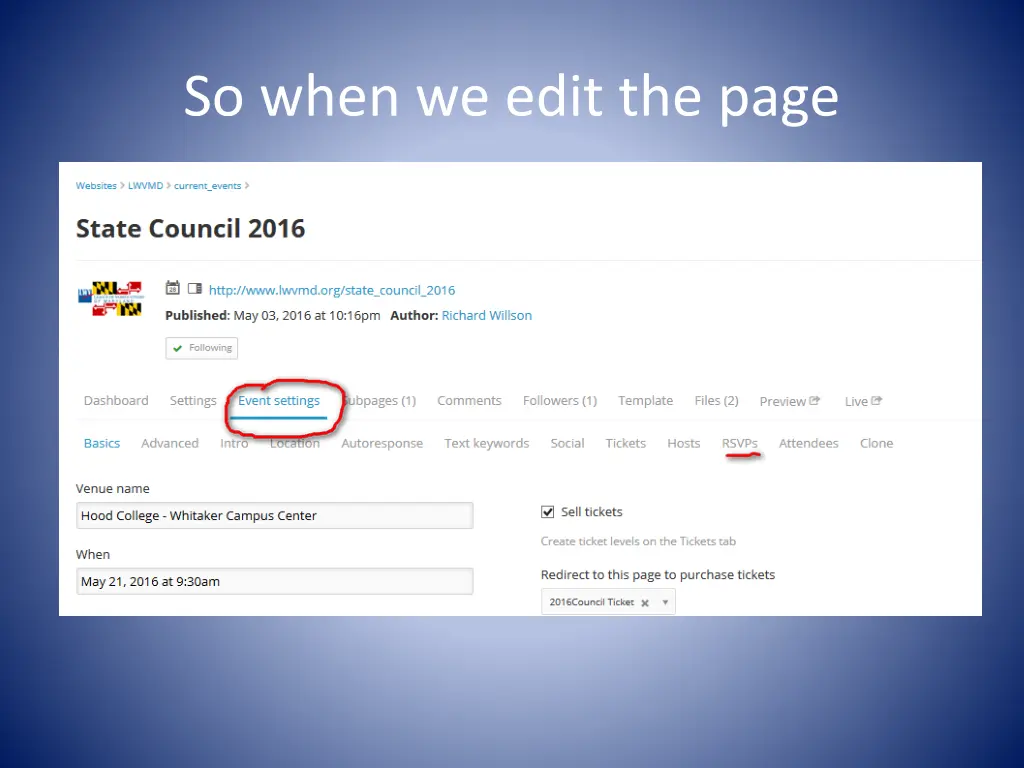so when we edit the page