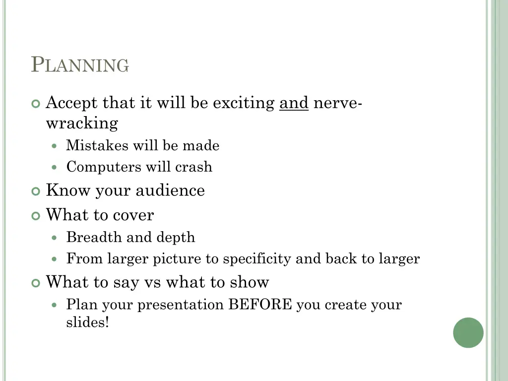 p lanning
