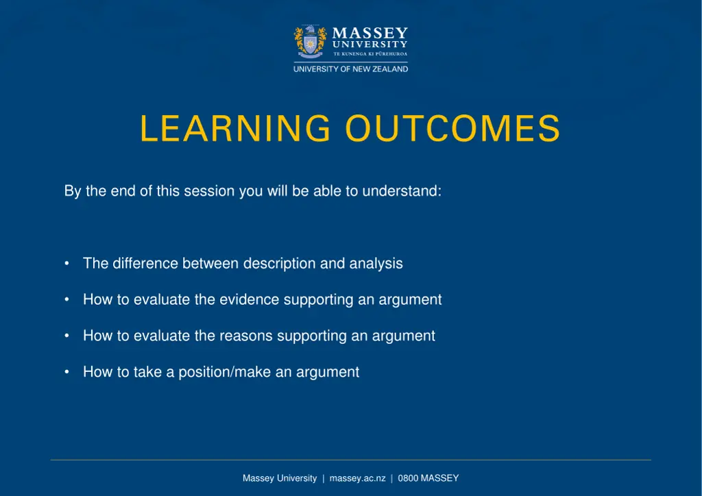 learning outcomes