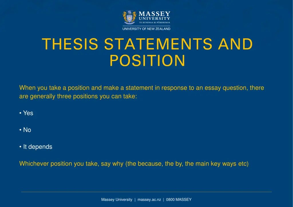 thesis statements and position