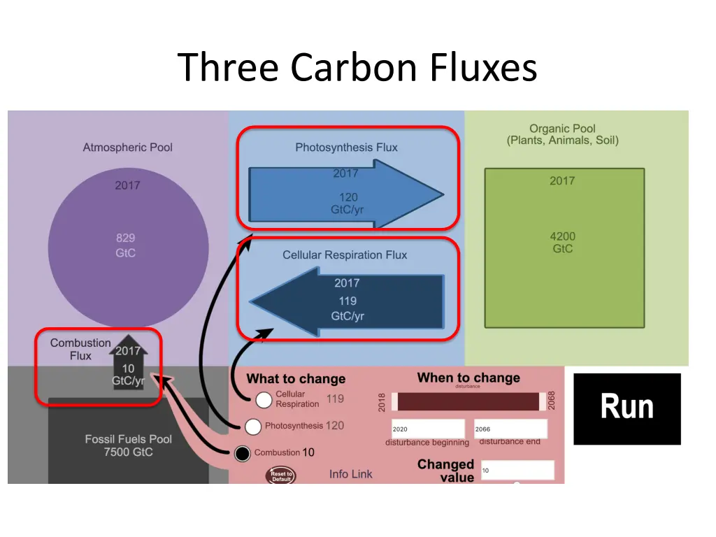 three carbon fluxes