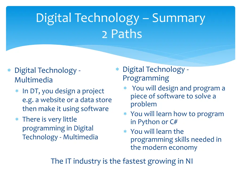 digital technology summary 2 paths